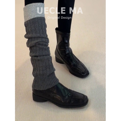 水洗羊皮~今年超火靴子~短靴女秋冬2025新款馬丁靴棕色法式瘦瘦靴 水洗羊皮~今年超火靴子~短靴女秋冬2025新款馬丁靴棕色法式瘦瘦靴