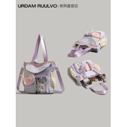 UR日系ins可愛學院風痛包女2026新款初高中生上課手提補習單肩包