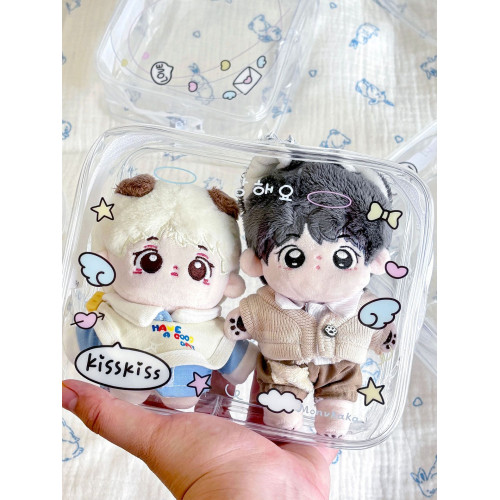 原創愛心雙娃包拉鍊袋霤娃包pvc吧唧收納袋外出娃用可攜式袋自製