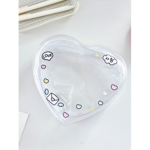 原創愛心雙娃包拉鍊袋霤娃包pvc吧唧收納袋外出娃用可攜式袋自製