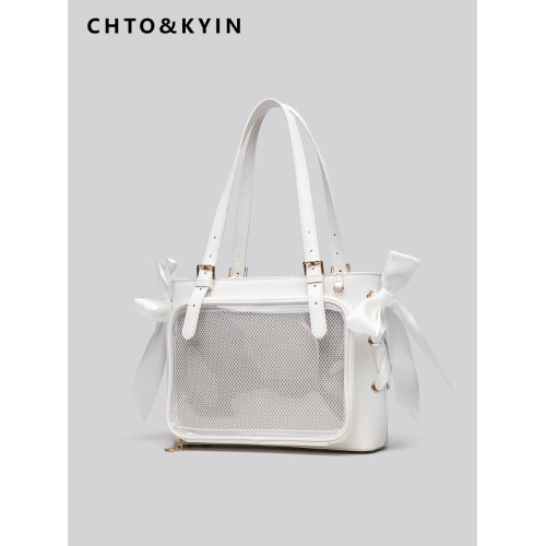 CHTO&KYIN漫展吧唧二次元絲帶痛包大容量2025新款單肩斜背托特包