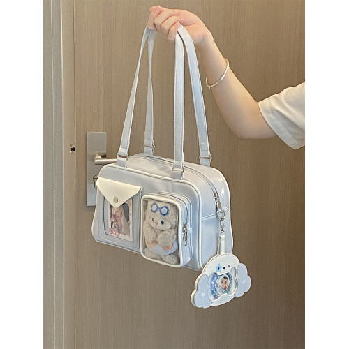 錢一波的痛包｜淺藍色娃穀兩用小卡單肩小食量10cm娃包日常款外出