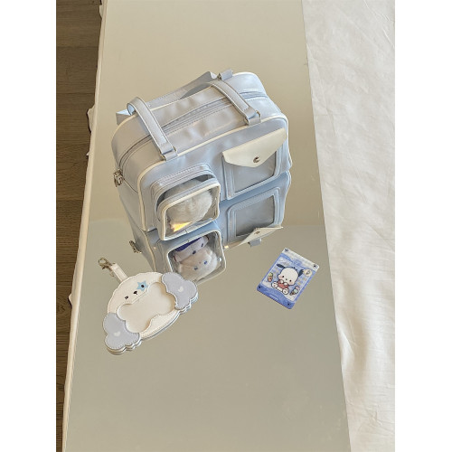 錢一波的痛包｜淺藍色娃穀兩用小卡單肩小食量10cm娃包日常款外出