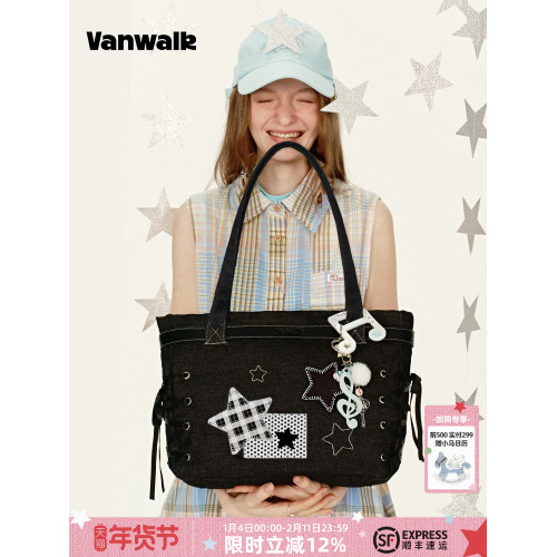 VANWALK手賬系列 新款蝴蝶結小食量日常絲帶痛包大容量單肩托特包