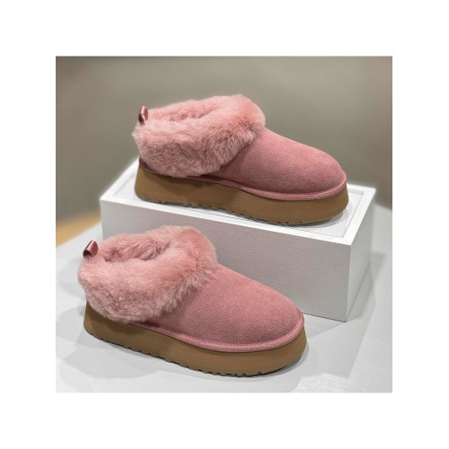 羊皮版！小個子厚底增高雪地靴女復古舒適軟底加絨加厚毛毛鞋短靴