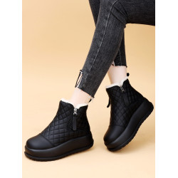 厚底雪地靴女款2025新款冬季短靴子羊毛馬丁靴加絨加厚保暖大棉鞋