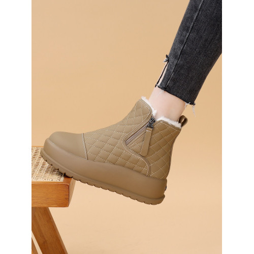 厚底雪地靴女款2025新款冬季短靴子羊毛馬丁靴加絨加厚保暖大棉鞋 厚底雪地靴女款2025新款冬季短靴子羊毛馬丁靴加絨加厚保暖大棉鞋