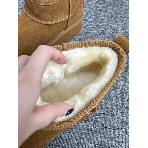 【真皮雪地靴】厚底防滑經典圓頭舒適保暖加絨一腳蹬棉靴女