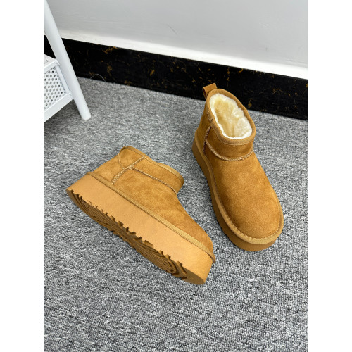 【真皮雪地靴】厚底防滑經典圓頭舒適保暖加絨一腳蹬棉靴女