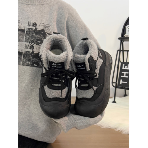 廻力女鞋加絨加厚棉鞋女款2025新款冬季防寒保暖厚底雪地靴毛毛鞋