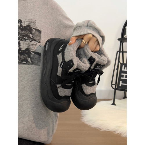 廻力女鞋加絨加厚棉鞋女款2025新款冬季防寒保暖厚底雪地靴毛毛鞋