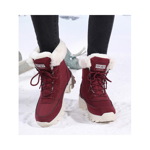 厚底雪地靴女款2026新款冬季加絨加厚保暖短筒靴東北防寒高幫棉鞋