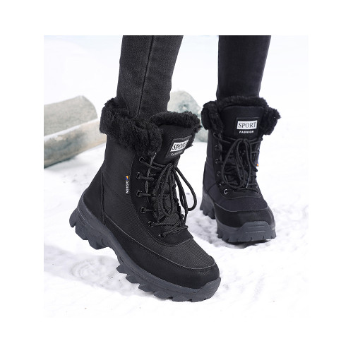 厚底雪地靴女款2026新款冬季加絨加厚保暖短筒靴東北防寒高幫棉鞋