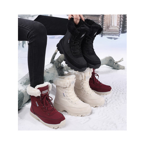 厚底雪地靴女款2026新款冬季加絨加厚保暖短筒靴東北防寒高幫棉鞋