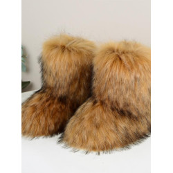 y2k毛毛靴子2025新款冬季女棉鞋毛茸厚底毛絨加絨加厚外穿雪地靴