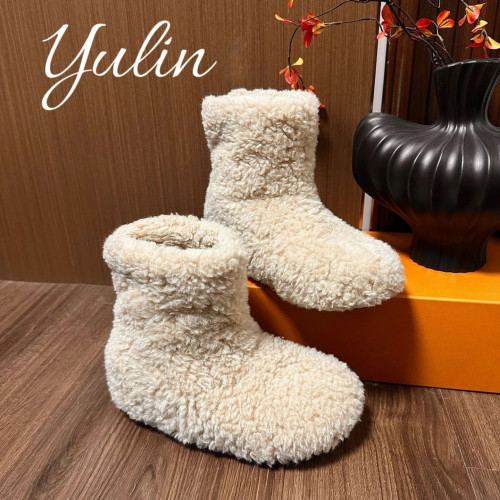 增高8CM~軟萌加絨厚底增高麵包棉鞋羊毛毛短靴雪地靴女冬季新款