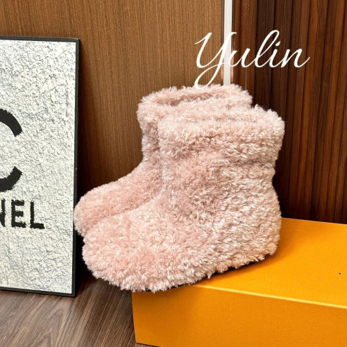 增高8CM~軟萌加絨厚底增高麵包棉鞋羊毛毛短靴雪地靴女冬季新款