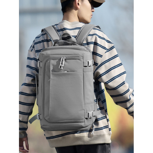 大容量雙肩包輕便多層口袋可擴展出差旅行包高顔值休閒通勤電腦包