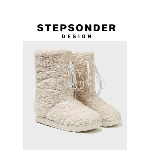 【韓國設計師款】內增高5cm加絨雪地靴女2026保暖防滑短靴毛毛靴