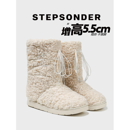 【韓國設計師款】內增高5cm加絨雪地靴女2026保暖防滑短靴毛毛靴