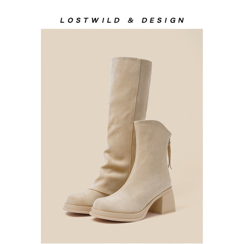 LOSTWILD2025新款冬短靴女可拆卸兩穿長筒靴厚底粗跟小個子瘦瘦靴 LOSTWILD2025新款冬短靴女可拆卸兩穿長筒靴厚底粗跟小個子瘦瘦靴