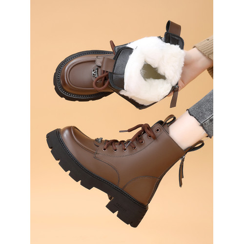 羊毛抗寒雪地靴女2025冬季新款白色加絨加厚防水棉鞋厚底顯瘦短靴 羊毛抗寒雪地靴女2025冬季新款白色加絨加厚防水棉鞋厚底顯瘦短靴