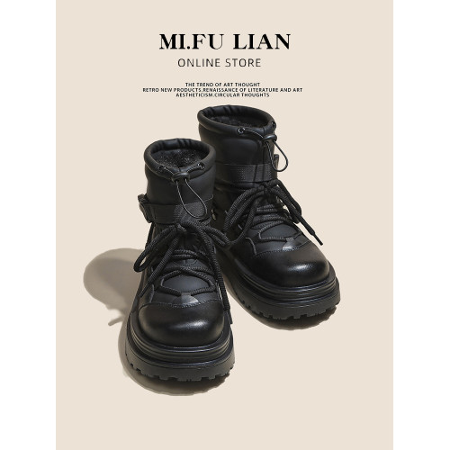 厚底雪地靴女2026新款冬季加絨加厚東北大棉鞋防滑防水馬丁短靴子