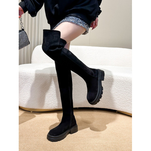 大筒圍過膝靴粗腿顯瘦長筒靴胖mm彈力靴高筒靴修飾腿型大碼女靴子