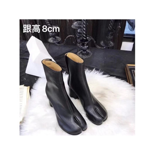 經典MM6同款分趾tabi分趾鞋高跟短靴女豬蹄羊蹄馬蹄短靴豬腳中筒