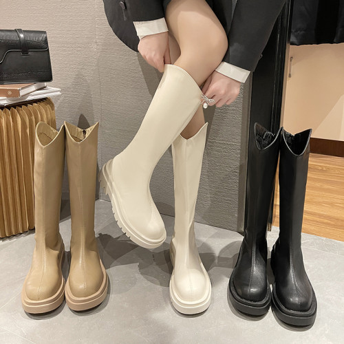 適合腿粗的靴子胖mm騎士靴女v口長靴厚底加大筒圍長筒靴大碼4143 適合腿粗的靴子胖mm騎士靴女v口長靴厚底加大筒圍長筒靴大碼4143