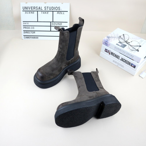 39秋冬季新款撤櫃單裡粗跟厚底高跟松緊帶時尚百搭女休閒菸筒靴 39秋冬季新款撤櫃單裡粗跟厚底高跟松緊帶時尚百搭女休閒菸筒靴