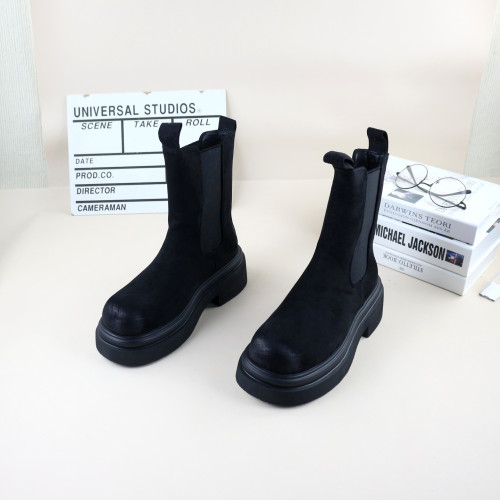 39秋冬季新款撤櫃單裡粗跟厚底高跟松緊帶時尚百搭女休閒菸筒靴 39秋冬季新款撤櫃單裡粗跟厚底高跟松緊帶時尚百搭女休閒菸筒靴