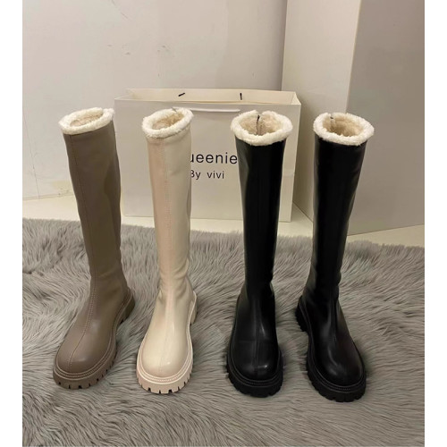 小個子長筒騎士長靴子女鞋2023新款秋冬季加絨加厚棉鞋白色雪地靴 小個子長筒騎士長靴子女鞋2023新款秋冬季加絨加厚棉鞋白色雪地靴