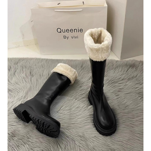 小個子長筒騎士長靴子女鞋2023新款秋冬季加絨加厚棉鞋白色雪地靴 小個子長筒騎士長靴子女鞋2023新款秋冬季加絨加厚棉鞋白色雪地靴