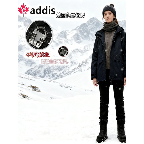 冰爪防水女雪地靴短筒厚毛厚底防滑保暖棉鞋女加絨女切爾西女短靴