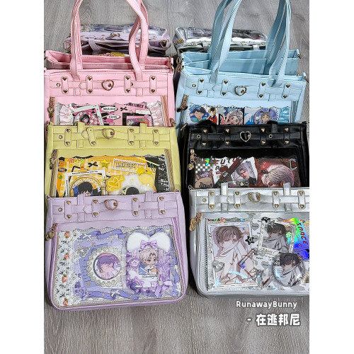 日常基礎款透明穀子吧唧痛包高顔值二次元追星漫展手提單肩斜後後背包 日常基礎款透明穀子吧唧痛包高顔值二次元追星漫展手提單肩斜後後背包