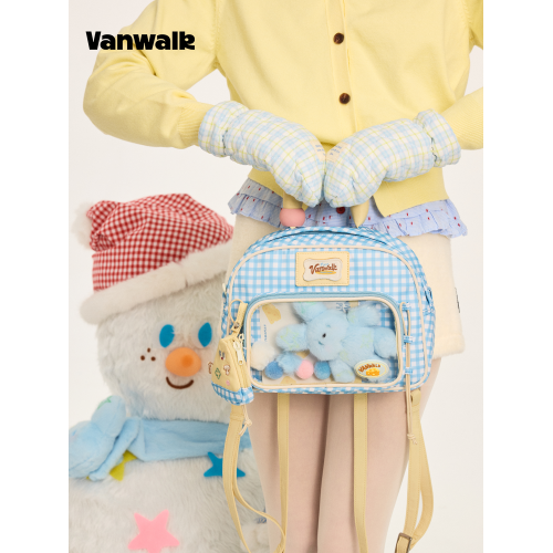 VANWALK披薩系列 原創少女出遊日常中小食量痛包雙肩娃包吧唧後後背包
