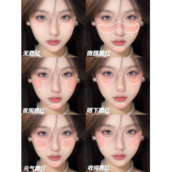 低飽和烏木玫瑰~漸變腮紅膨脹收縮色高級啞光珠光百搭素顔學生女