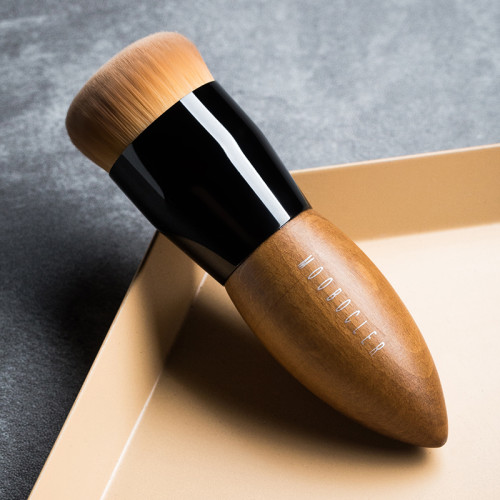 MOOBOCLER粉底刷圓平頭軟毛無痕不吃粉化妝刷小胖墩實木網紅推薦