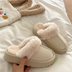 高克重！自畱力推~厚實加絨保暖冬季雪地靴女厚底防滑毛毛棉拖鞋