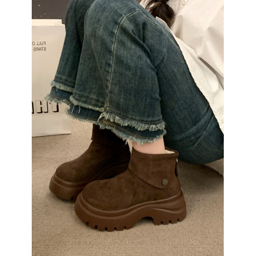 厚底增高勃肯鞋雪地靴女2026新款冬季加絨保暖短靴大頭東北大棉鞋 厚底增高勃肯鞋雪地靴女2026新款冬季加絨保暖短靴大頭東北大棉鞋