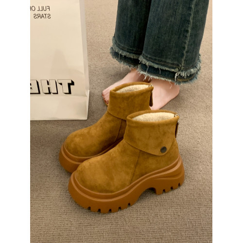 厚底增高勃肯鞋雪地靴女2026新款冬季加絨保暖短靴大頭東北大棉鞋 厚底增高勃肯鞋雪地靴女2026新款冬季加絨保暖短靴大頭東北大棉鞋