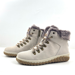 出歐洲真皮T棉加絨保暖戶外雪地靴女新款防滑高幫女靴抗零下20度