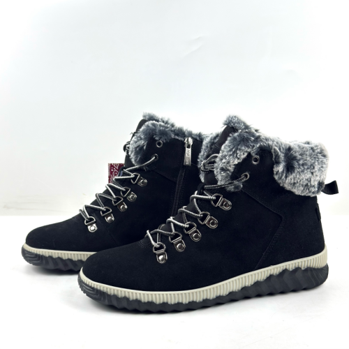 出歐洲真皮T棉加絨保暖戶外雪地靴女新款防滑高幫女靴抗零下20度