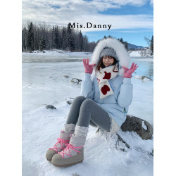 多巴胺~防水防滑厚底月亮雪地靴女冬外穿加絨短靴加厚東北大棉鞋