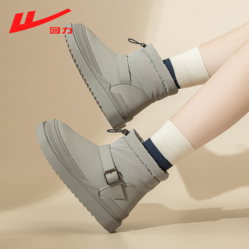 廻力冬季加絨雪地靴女款2024新款防水防滑加厚保暖冬鞋東北棉鞋子