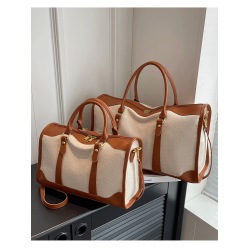 手提輕便女士外出短途旅行包大容量行李包女2026新款夏帆布斜背袋