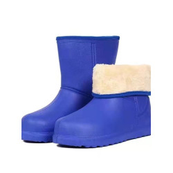 冬季保暖戶外防水雪地靴女男短靴子防滑平底中筒加厚加絨棉鞋棉。