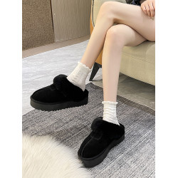 2025新款雪地靴女冬季皮毛一體外穿加絨厚底羊毛口保暖包頭半拖鞋