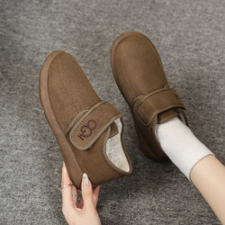 厚底加絨勃肯鞋女雪地靴2026新款秋冬季防滑毛毛豆豆鞋保暖棉鞋子